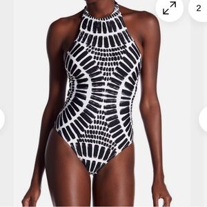 Trina Turk Algiers One Piece Swimsuit Black & White 8